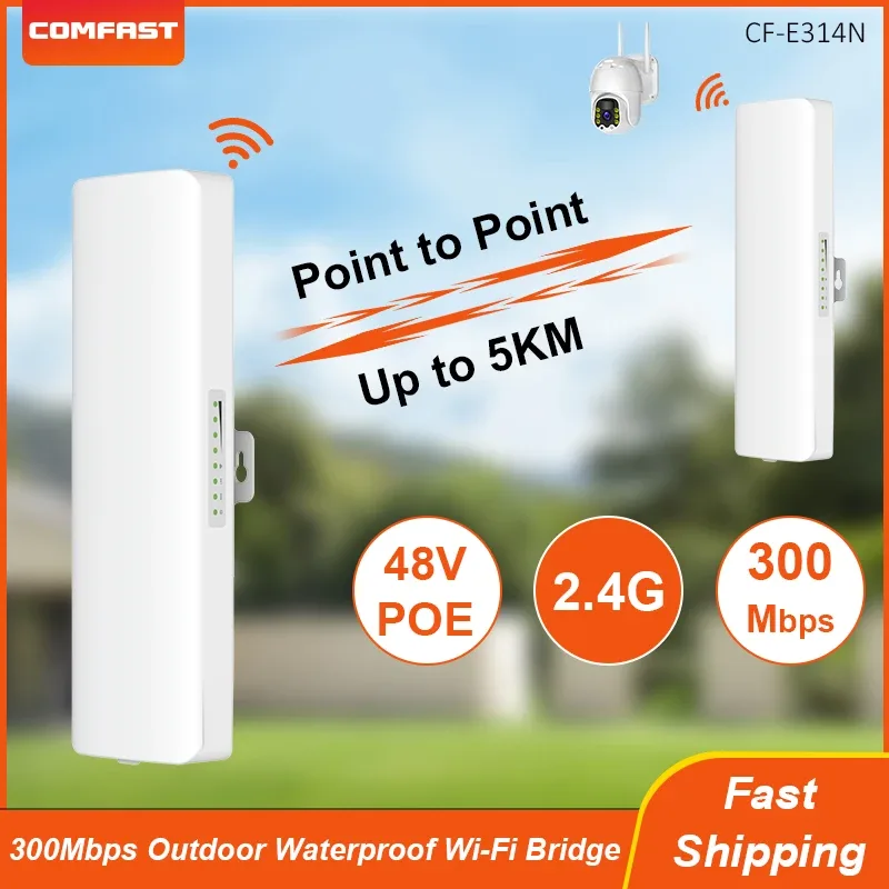 Pont Wi-Fi CPE extérieur Comfast 2,4 GHz 300 Mbps - Portée 5 km - Image 1
