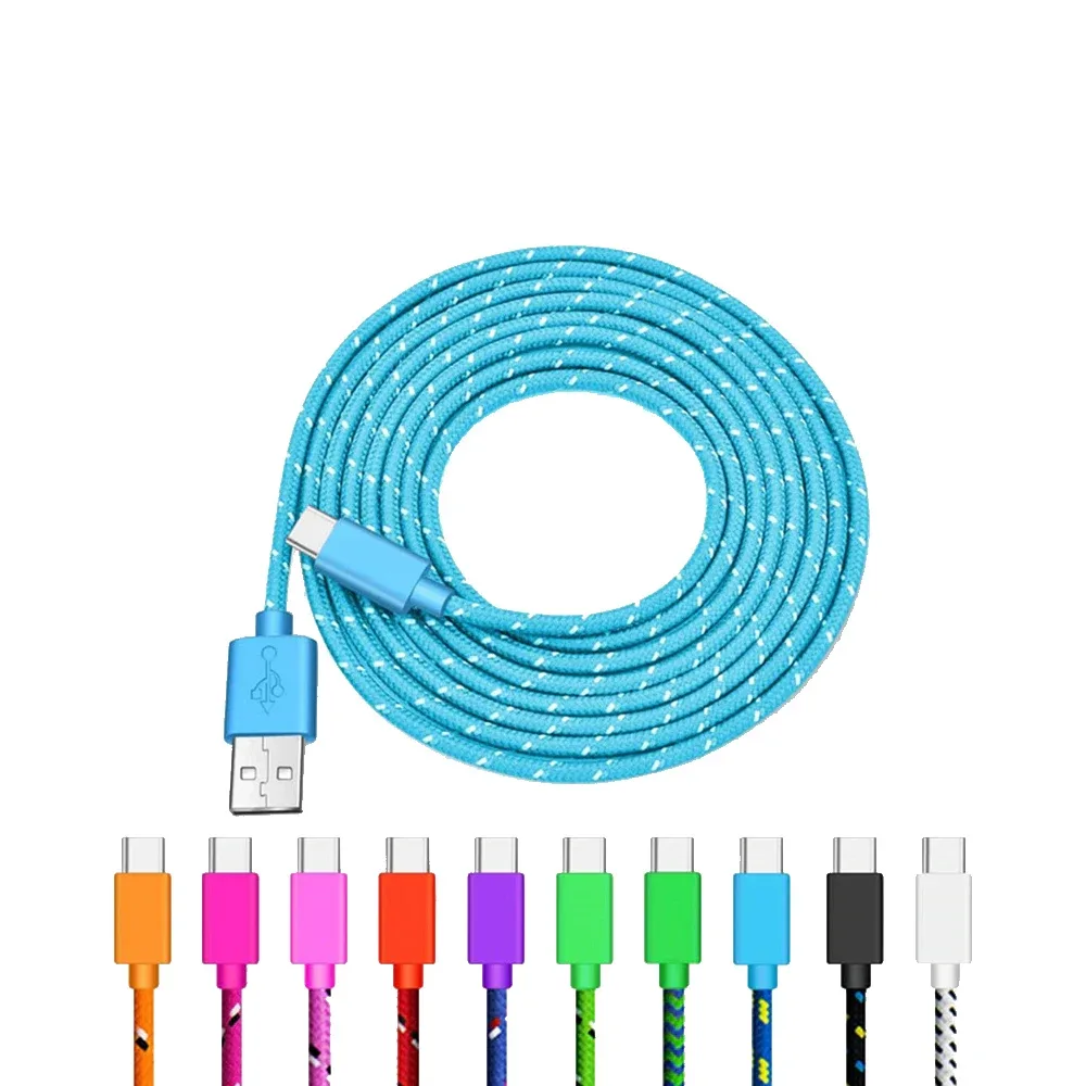 Câble USB-A vers USB-C de charge rapide 2A en nylon tressé (1/2/3 m) - Image 1