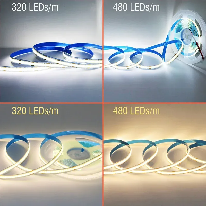 Ruban LED COB Flexible 12V/24V - Haute Densité - Plusieurs Couleurs et Longueurs - Image 3