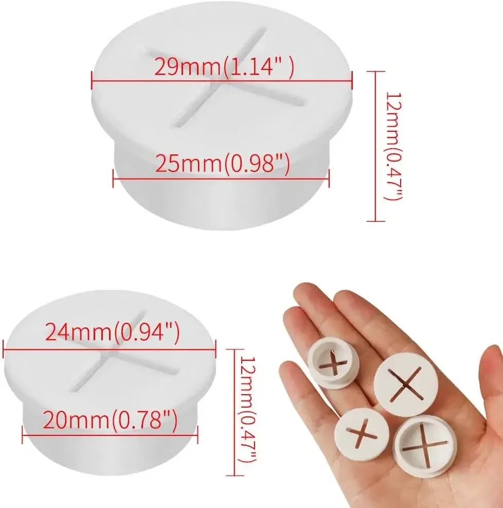 Lot de 10 passe-câbles en silicone pour bureau et mobilier - Image 6