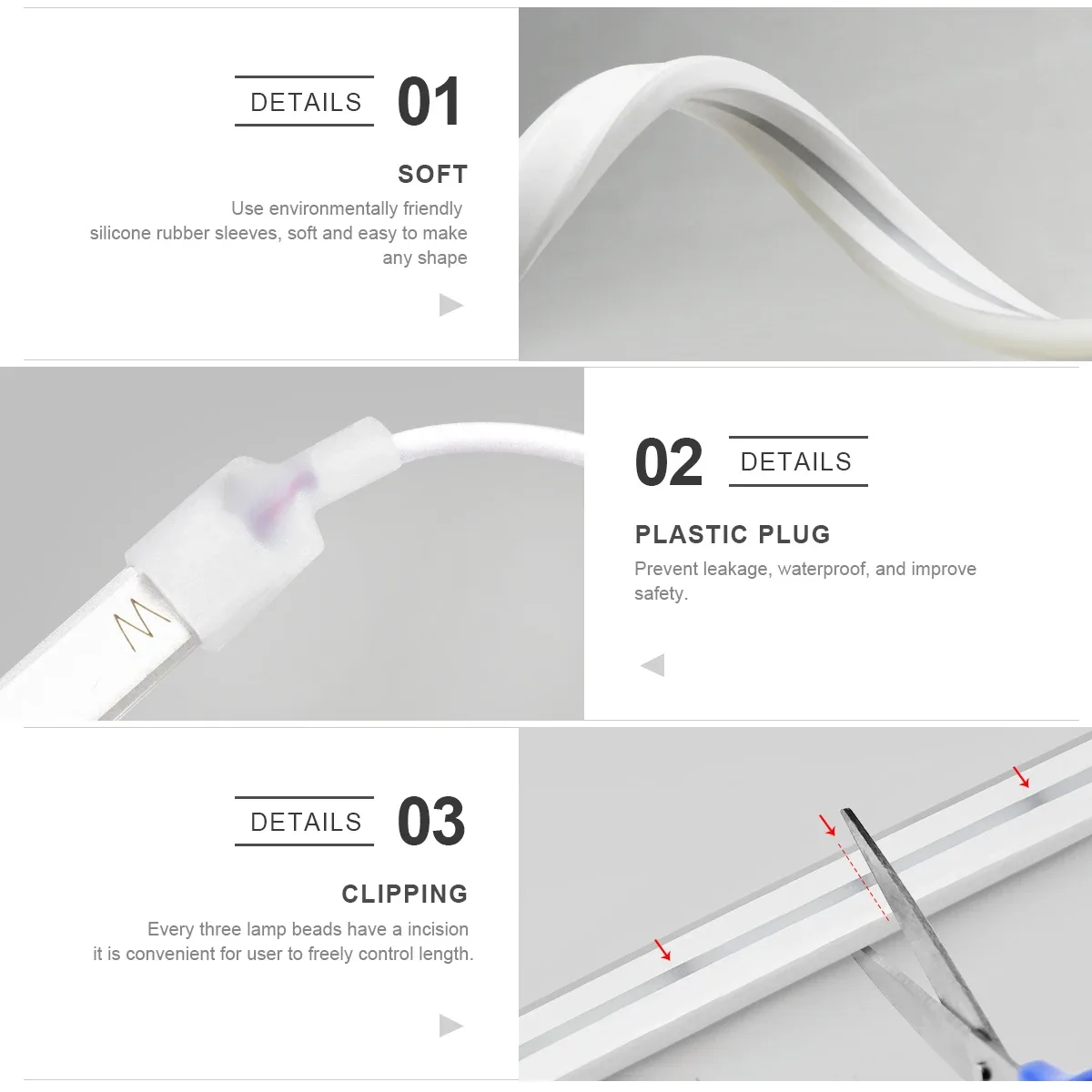 Bande LED Néon Flexible 5V avec Capteur Tactile Invisible et Télécommande - Image 5