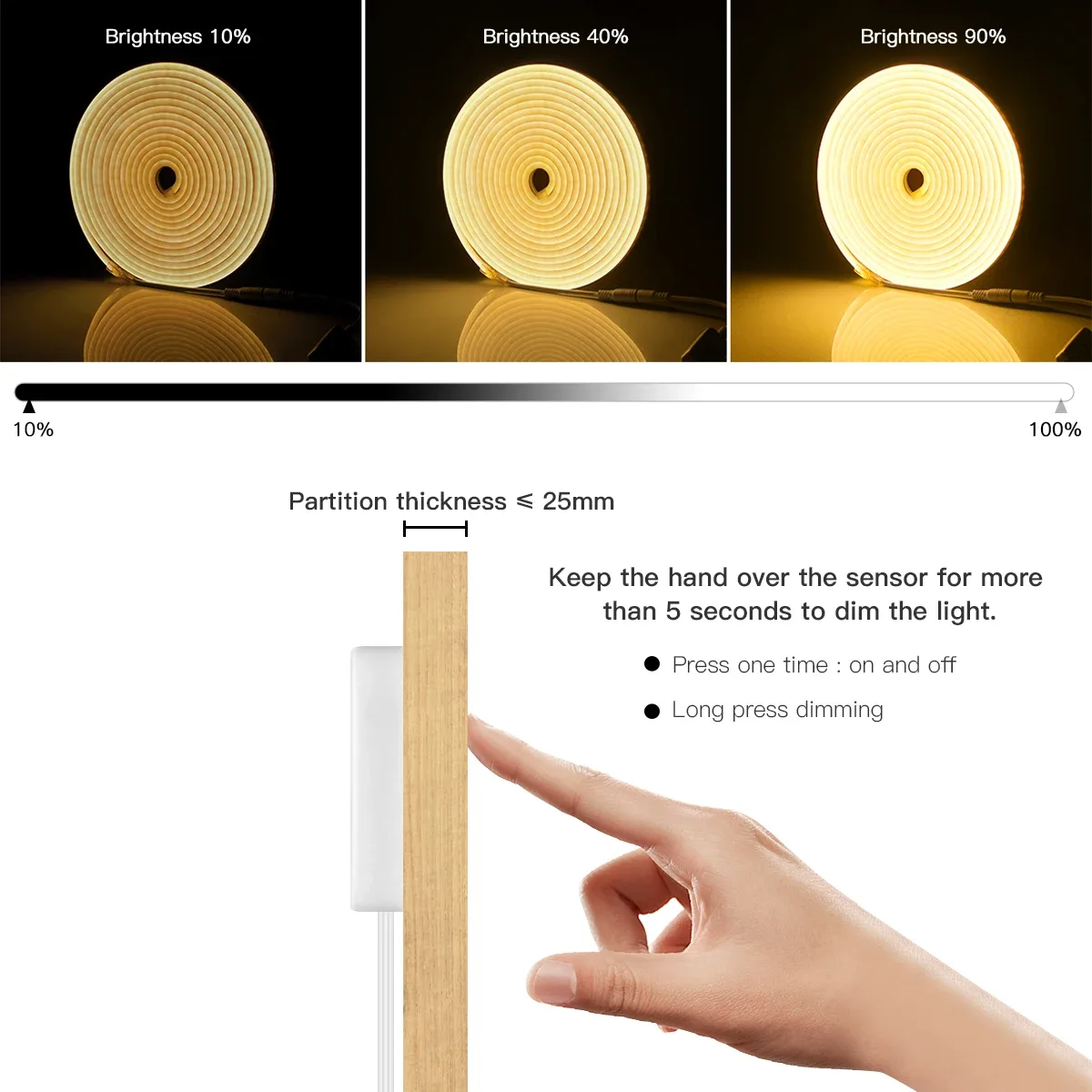 Bande LED Néon Flexible 5V avec Capteur Tactile Invisible et Télécommande - Image 3