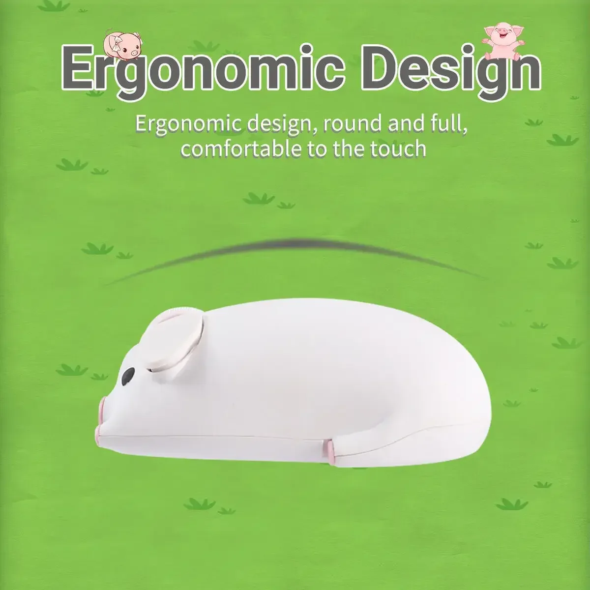 Souris Ergonomique Sans Fil Double Mode (Bluetooth + 2.4G) - Design Cochon - Image 4
