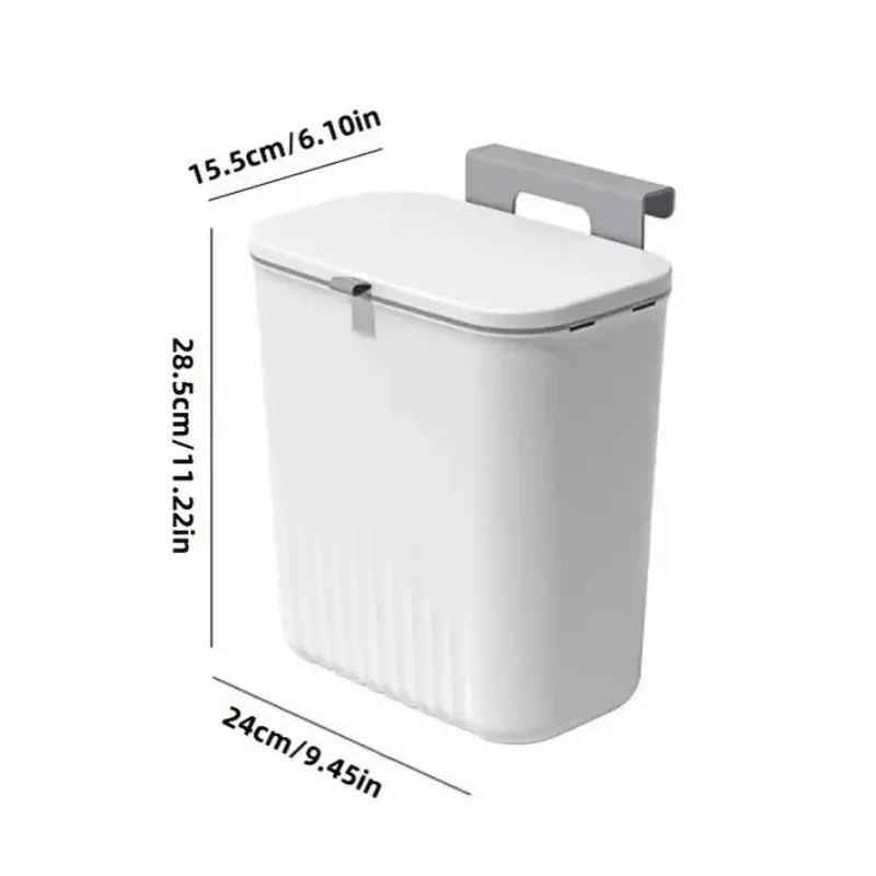 Poubelle murale avec couvercle pour cuisine et salle de bain 2