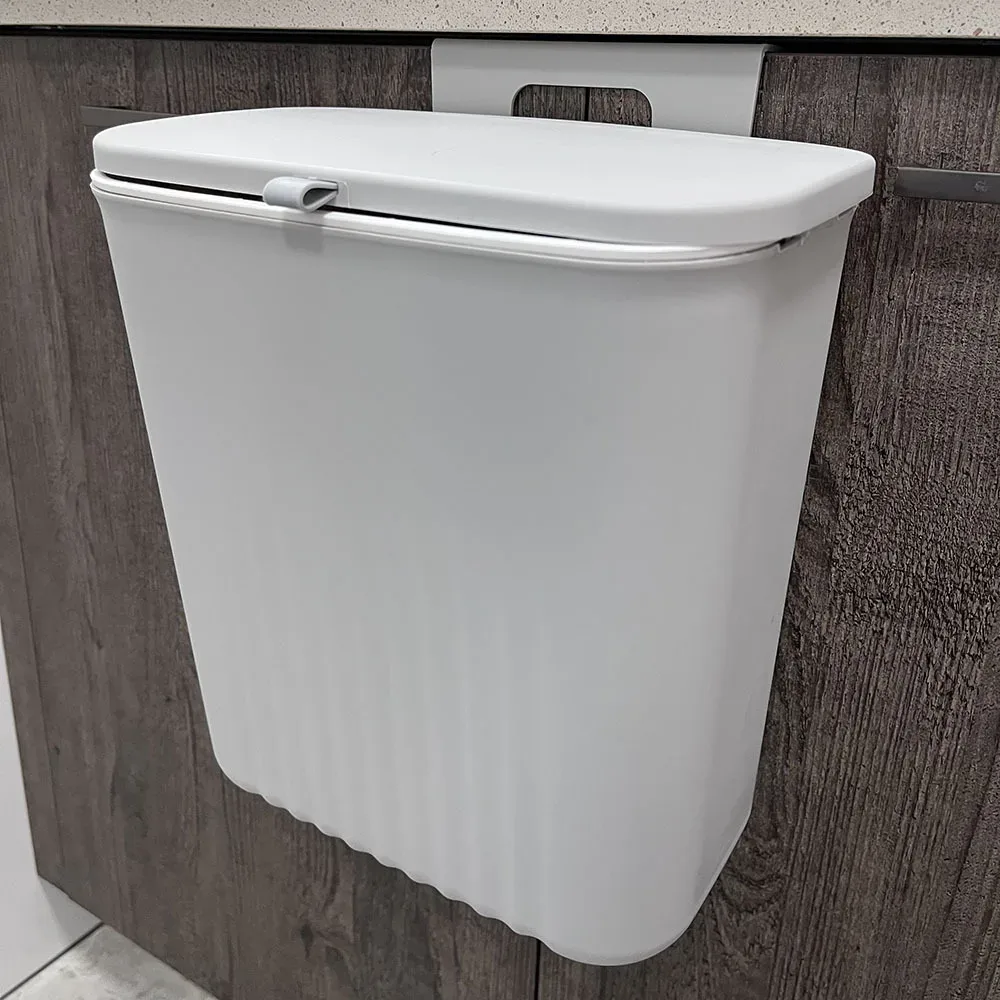 Poubelle murale avec couvercle pour cuisine et salle de bain 6