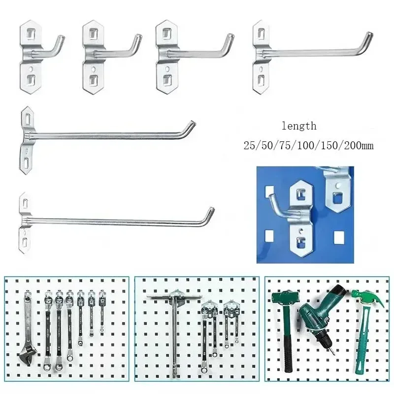 Crochets inclinés en acier pour panneau perforé (Lot de 1 à 10) - Image 6