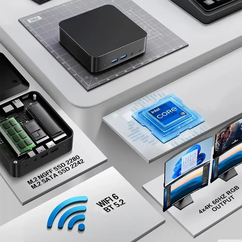 Mini PC Windows 11 - Intel Core i9-8950HK, 16 Go RAM DDR4, SSD 2 To, Wi-Fi 6, Bluetooth 5.2 - Image 4