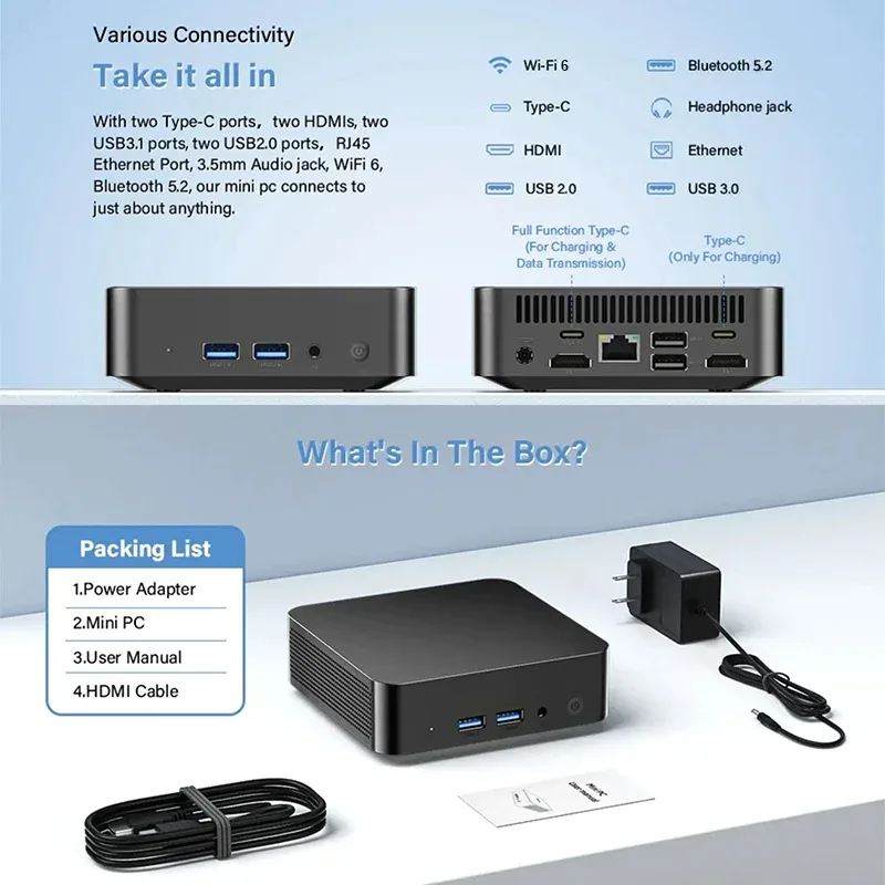Mini PC Windows 11 - Intel Core i9-8950HK, 16 Go RAM DDR4, SSD 2 To, Wi-Fi 6, Bluetooth 5.2 - Image 6