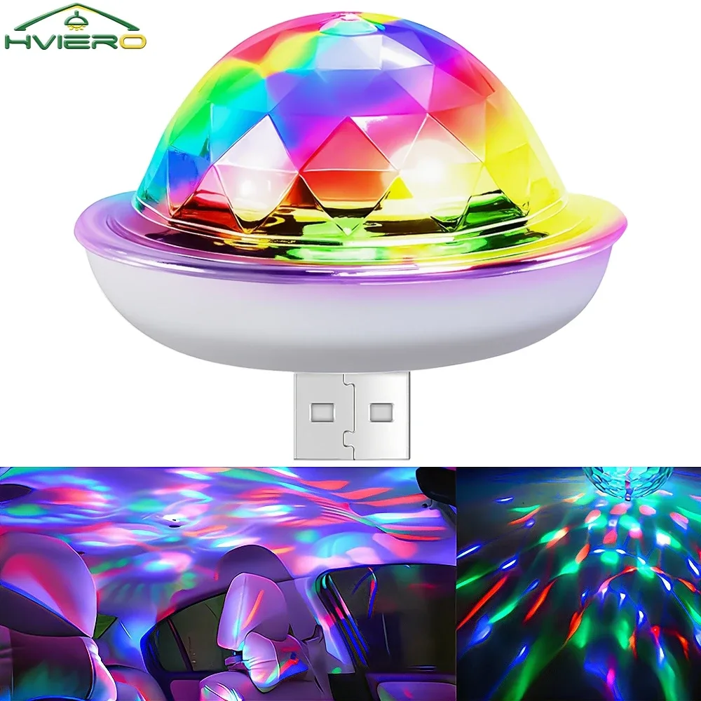 Mini lampe d'ambiance LED USB à effet disco RGB