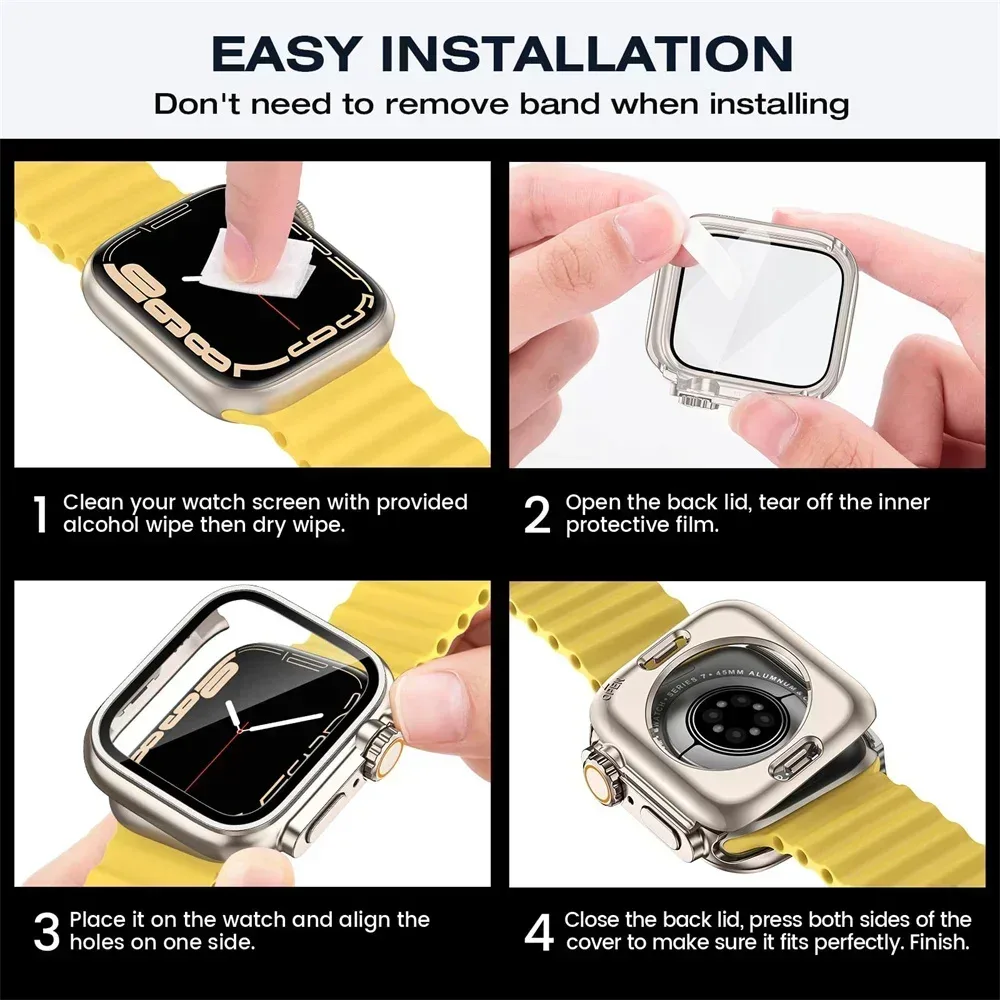 Coque de protection intégrale 360° avec verre trempé pour Apple Watch (44/45 mm) - Style Ultra - Image 4