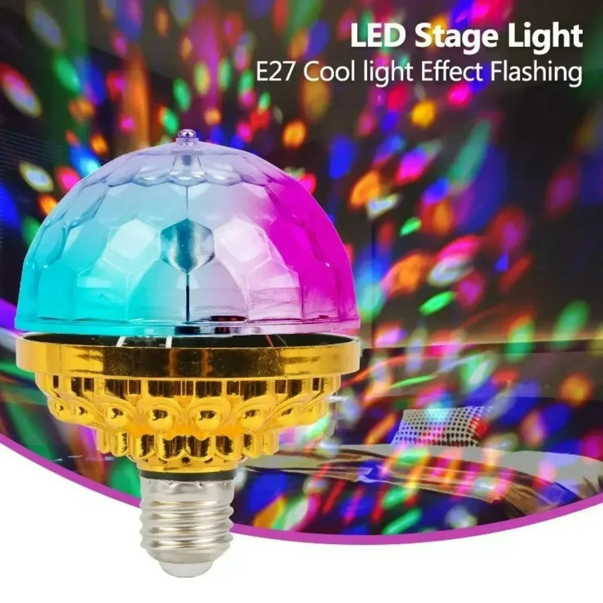Mini Boule Magique LED Rotative 360° avec Prise USB - Éclairage d'Ambiance DJ et Disco 4