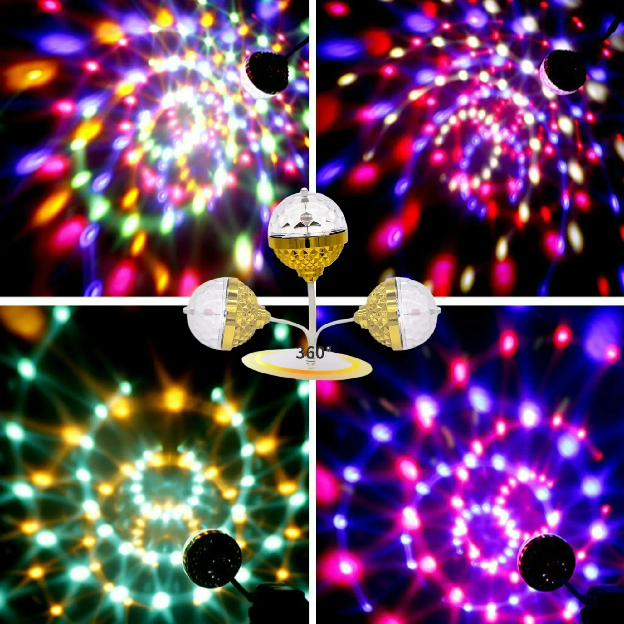 Mini Boule Magique LED Rotative 360° avec Prise USB - Éclairage d'Ambiance DJ et Disco 3