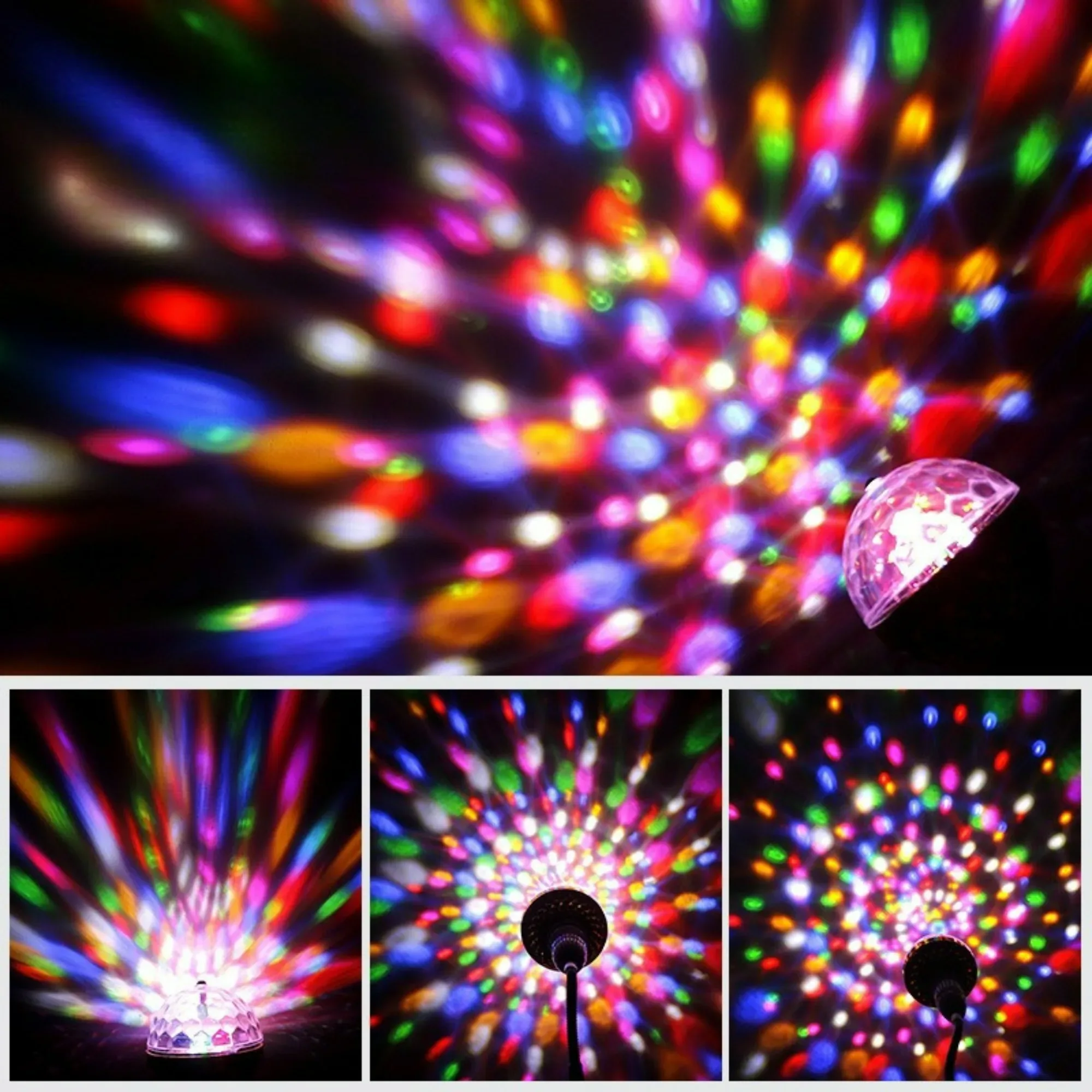 Mini Boule Magique LED Rotative 360° avec Prise USB - Éclairage d'Ambiance DJ et Disco 2