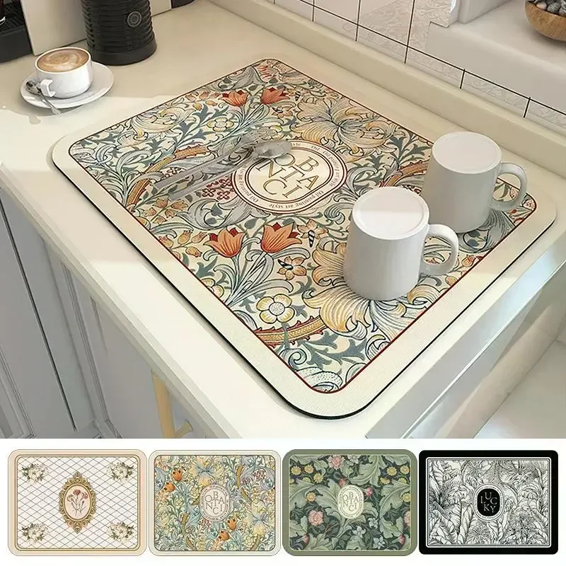 Tapis d'égouttage de vaisselle imprimé ultra-absorbant à séchage rapide - Image 1