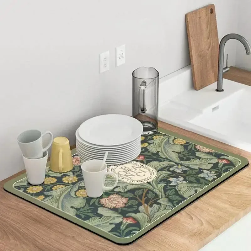 Tapis d'égouttage de vaisselle imprimé ultra-absorbant à séchage rapide - Image 5