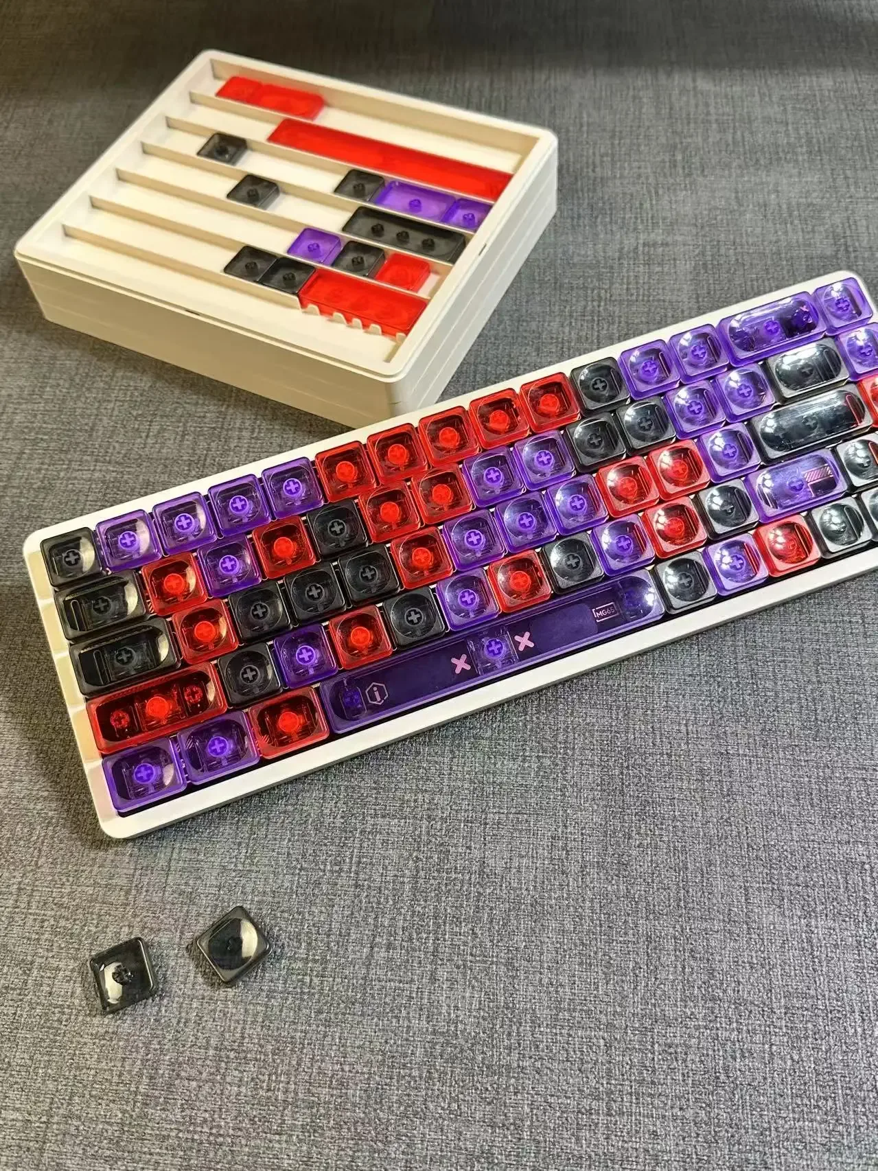 Vue détaillée du clavier transparent