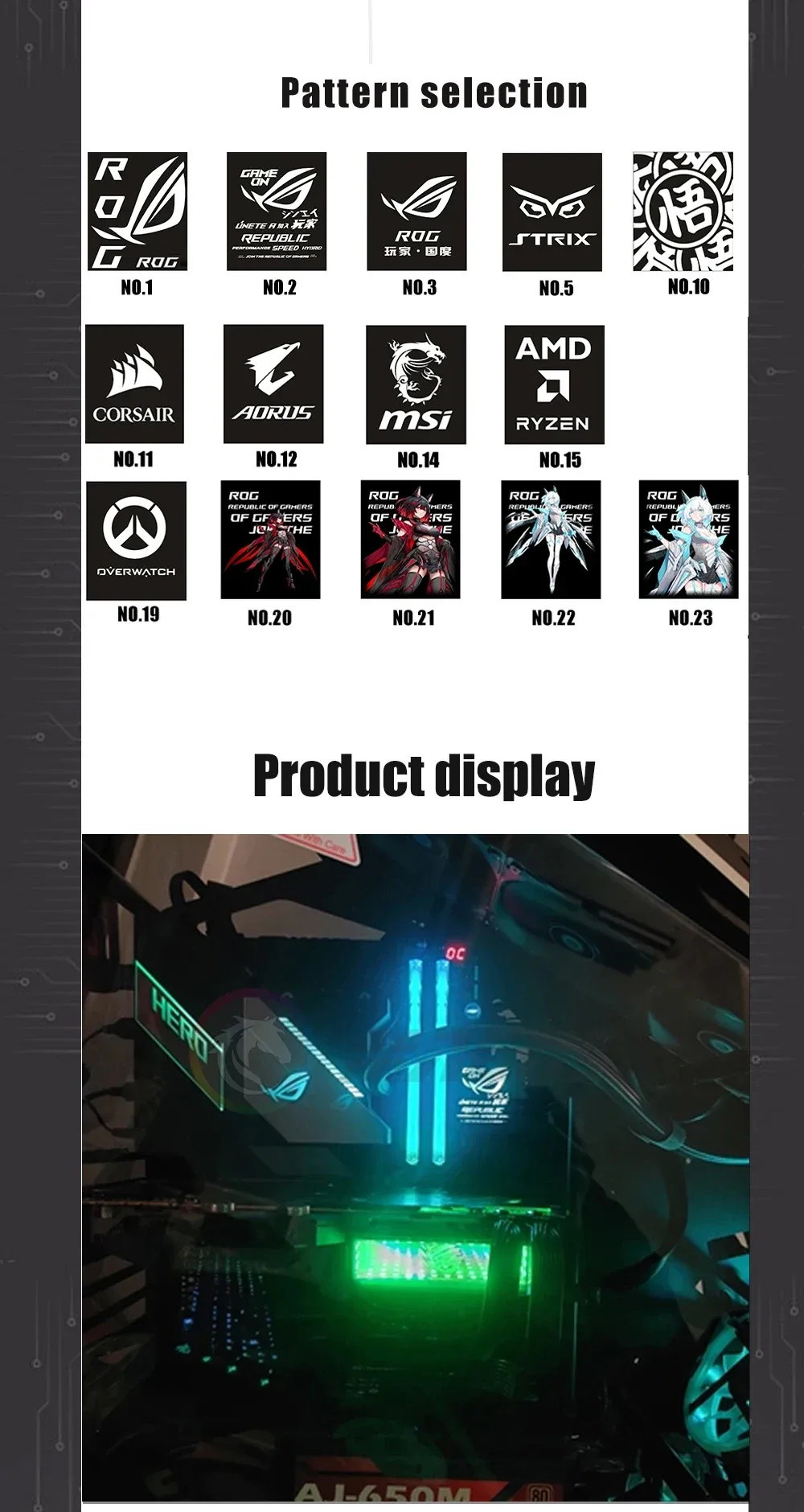 Options de motifs personnalisés