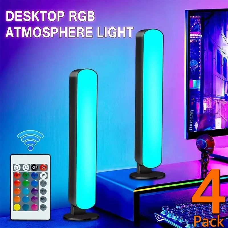Barres lumineuses LED RGB d'ambiance avec synchronisation musicale et télécommande - Image 1
