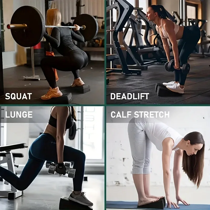 Ensemble de 3 cales de squat et planches inclinées antidérapantes pour étirement des mollets - Image 2
