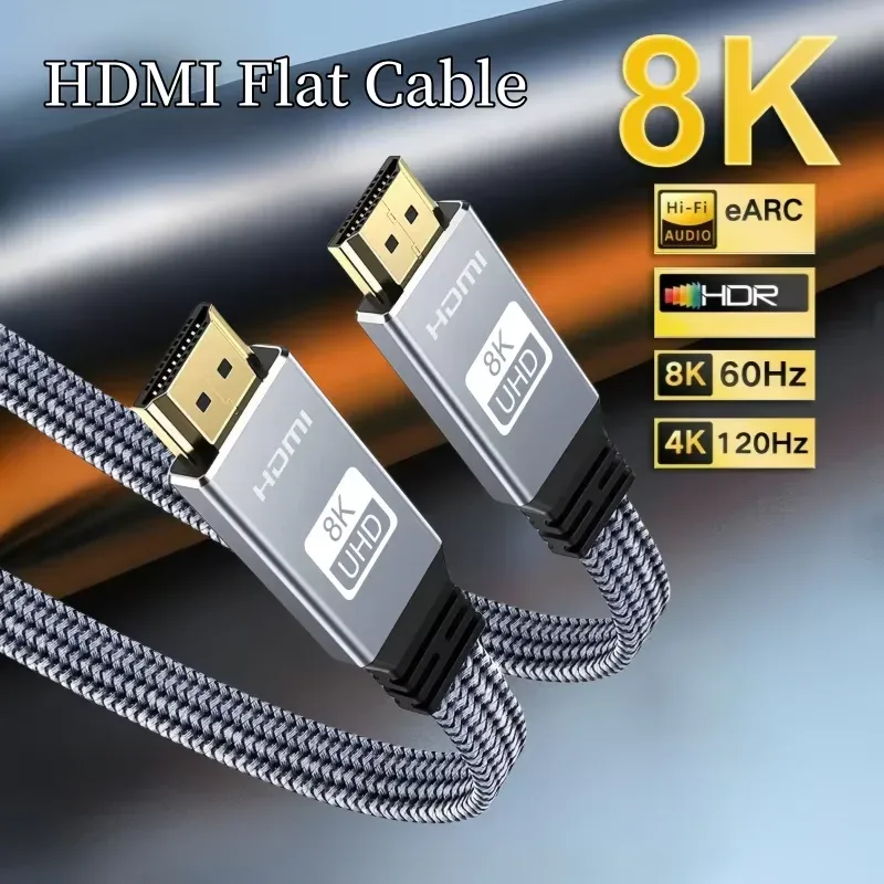 Câble HDMI 2.1 8K Ultra Haute Vitesse (48Gbps) - Tressé - 8K@60Hz / 4K@120Hz - Image 2