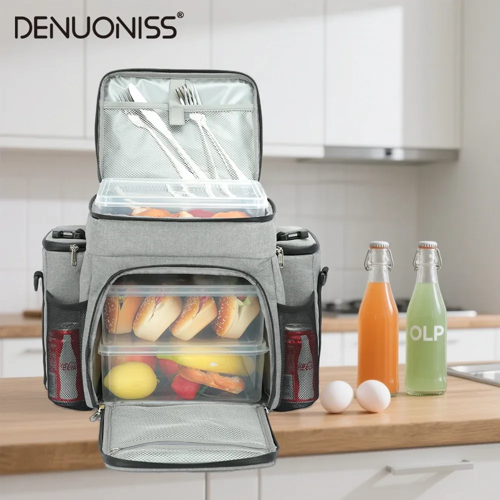 Sac isotherme à bandoulière DENUONISS 27L pour pique-nique et repas - Image 1