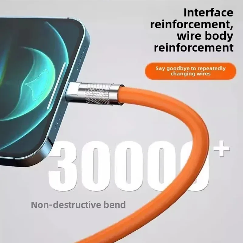 Câble de charge rapide USB-C vers USB-C 100W en silicone liquide - Image 4
