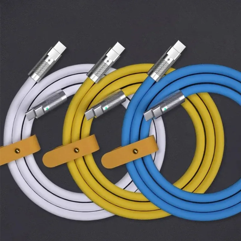 Câble de charge rapide USB-C vers USB-C 100W en silicone liquide - Image 6