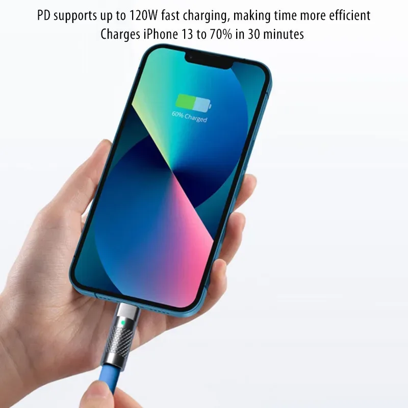 Câble de charge rapide USB-C vers USB-C 100W en silicone liquide - Image 5