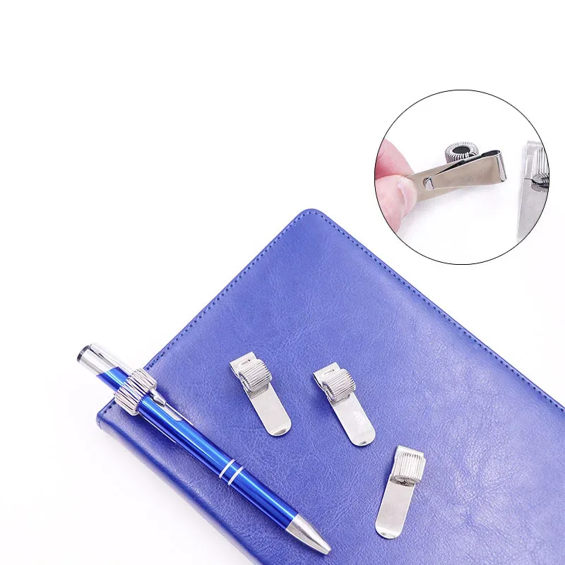 Porte-stylo métallique à ressort avec clip de poche - Image 3