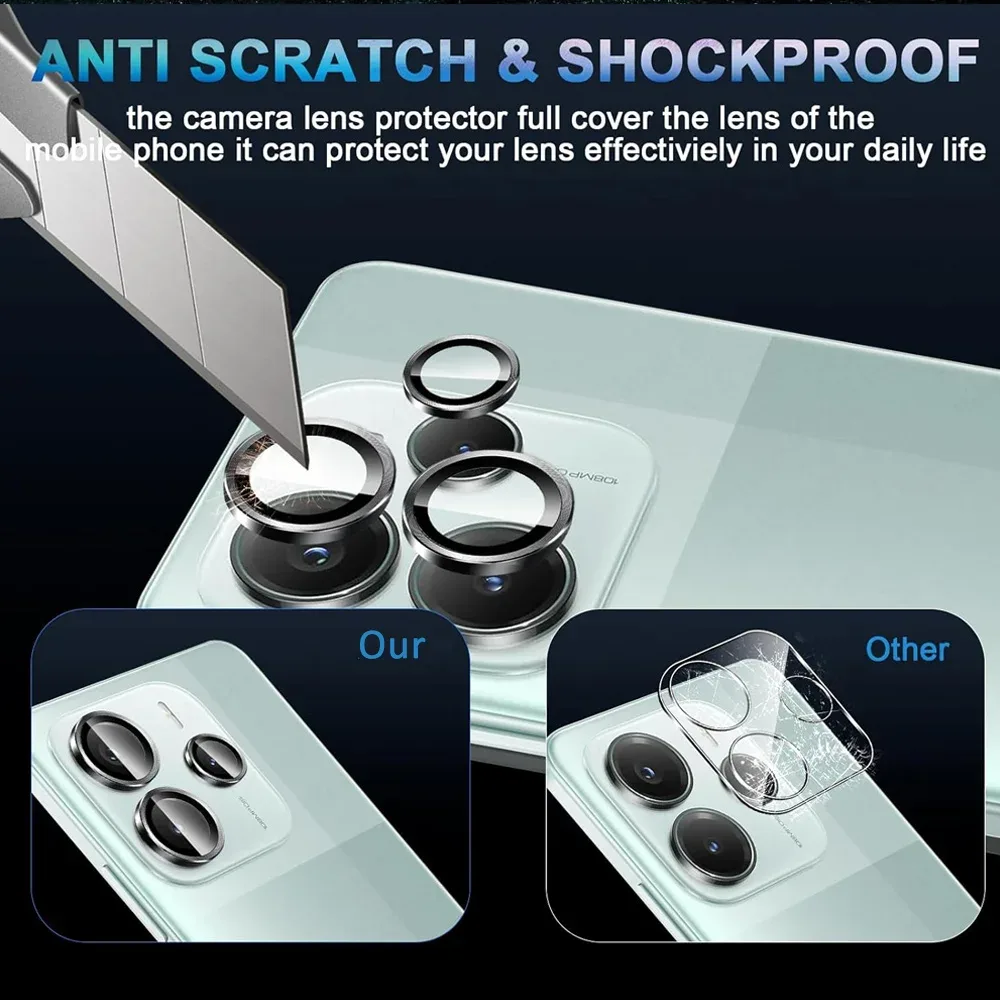 Protection d'objectif d'appareil photo en verre et métal pour Xiaomi Redmi Note 14 Pro 5G - Image 2
