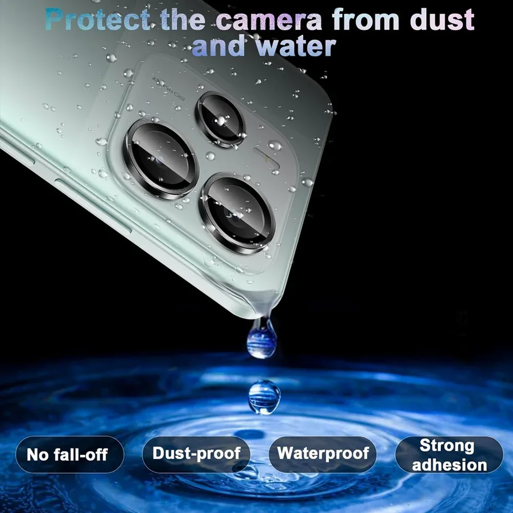Protection d'objectif d'appareil photo en verre et métal pour Xiaomi Redmi Note 14 Pro 5G - Image 5
