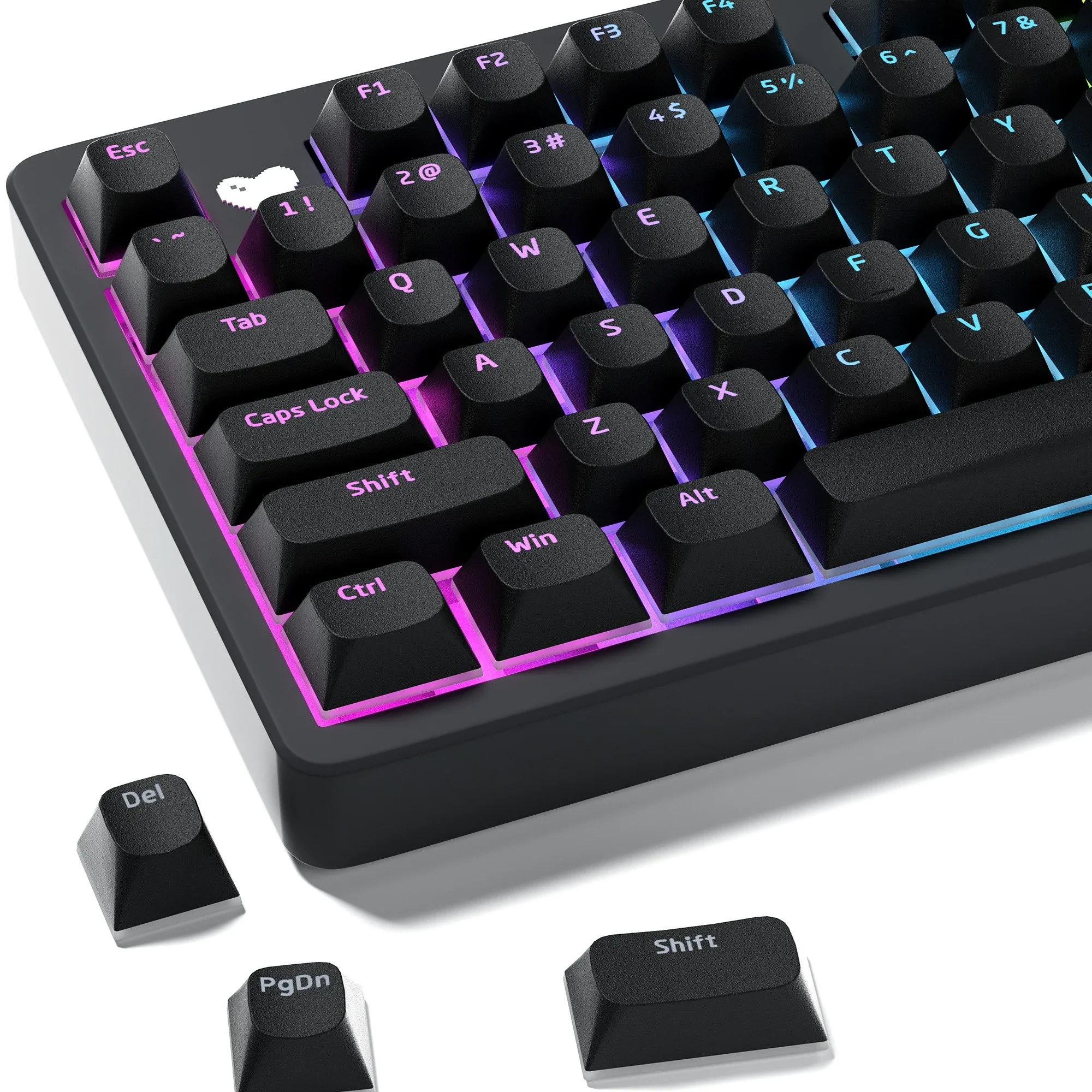 XVX Pudding Black Horizon Line - Set de 117 Touches PBT Double Injection pour Clavier Mécanique - Image 1