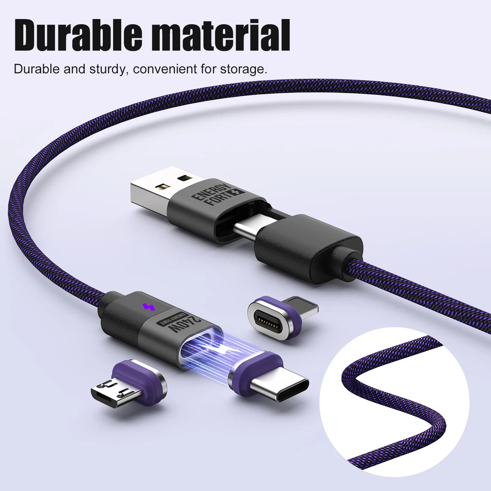Câble de charge magnétique USB-C 5A 65W pour OnePlus et Realme GT - Image 1