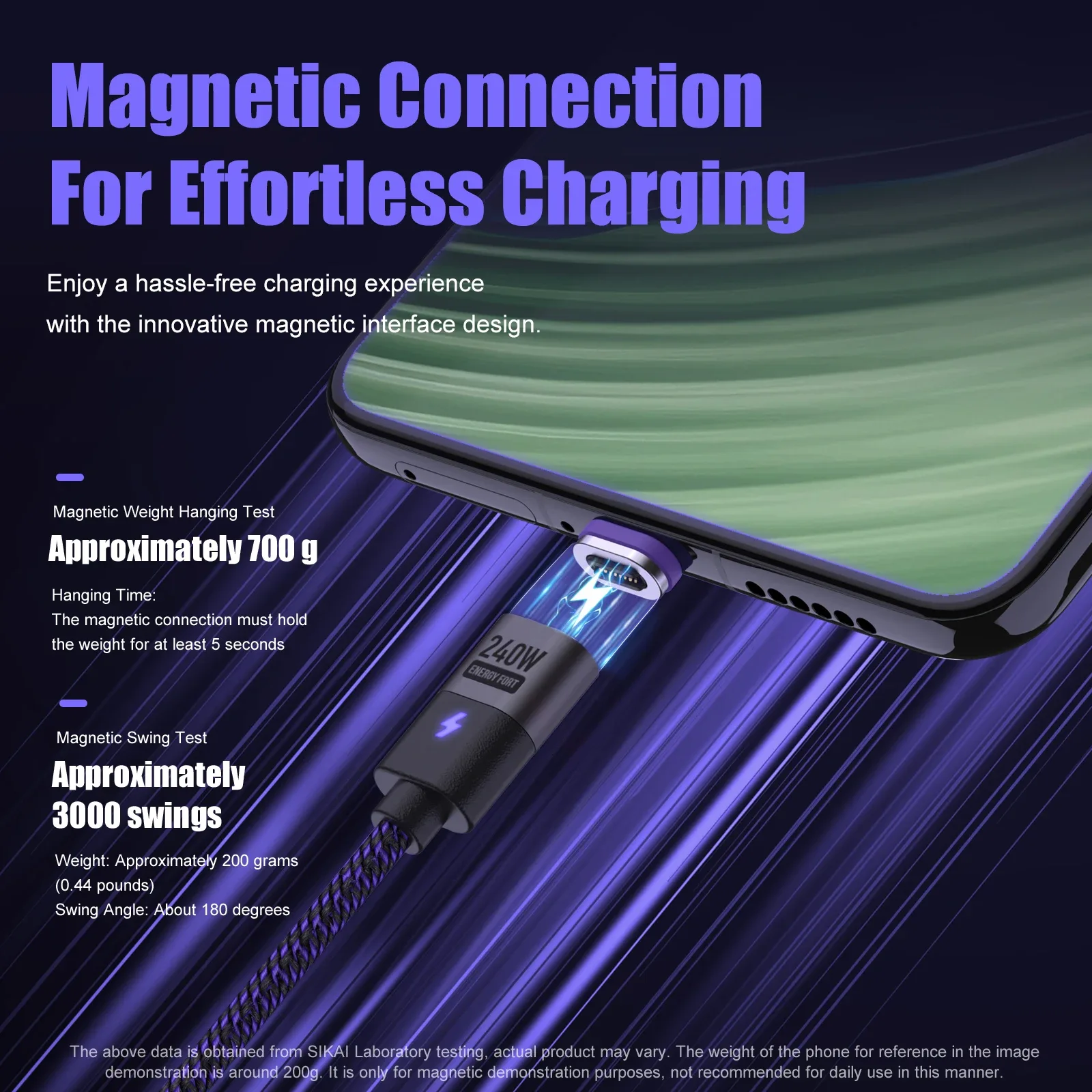 Câble de charge magnétique USB-C 5A 65W pour OnePlus et Realme GT - Image 4