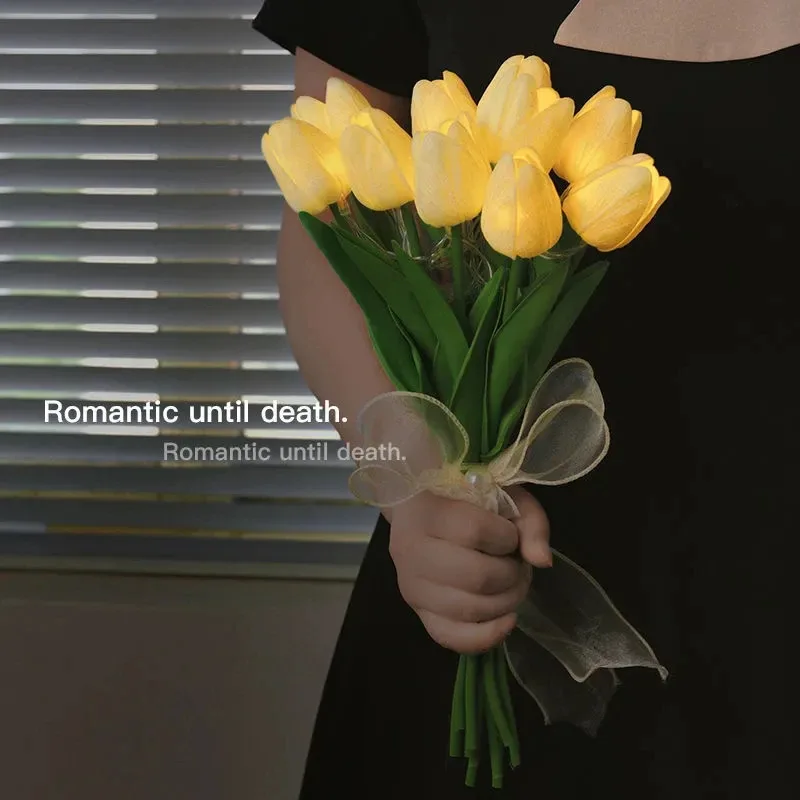 Bouquet de 10 tulipes artificielles lumineuses à LED - Image 4