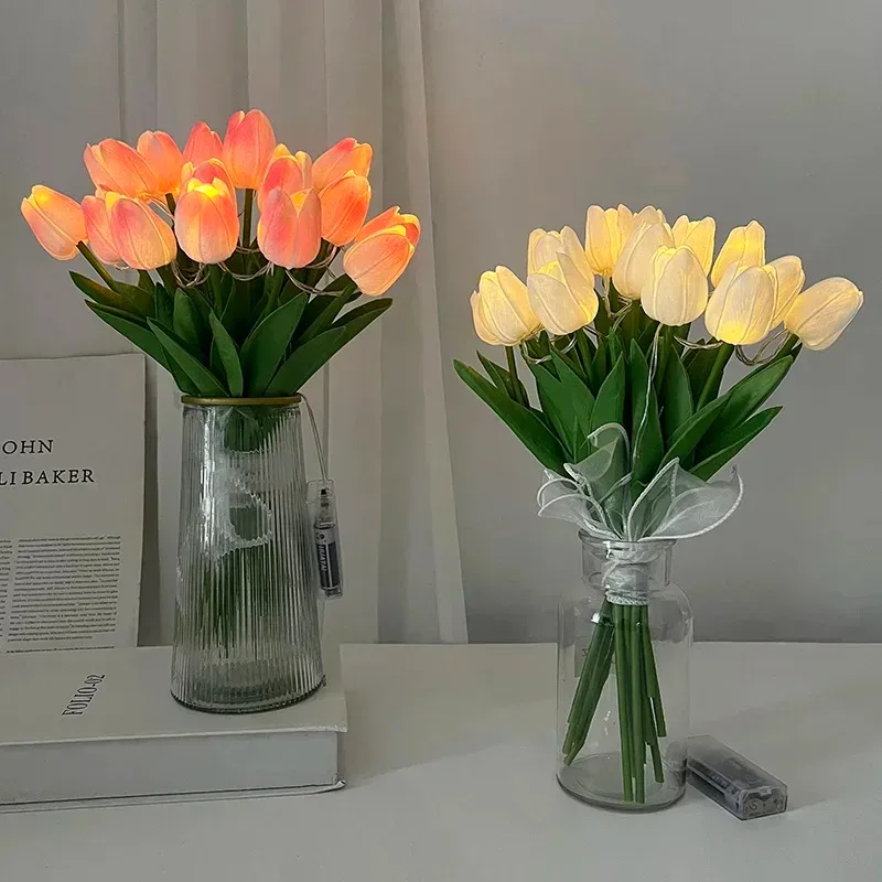 Bouquet de 10 tulipes artificielles lumineuses à LED - Image 5