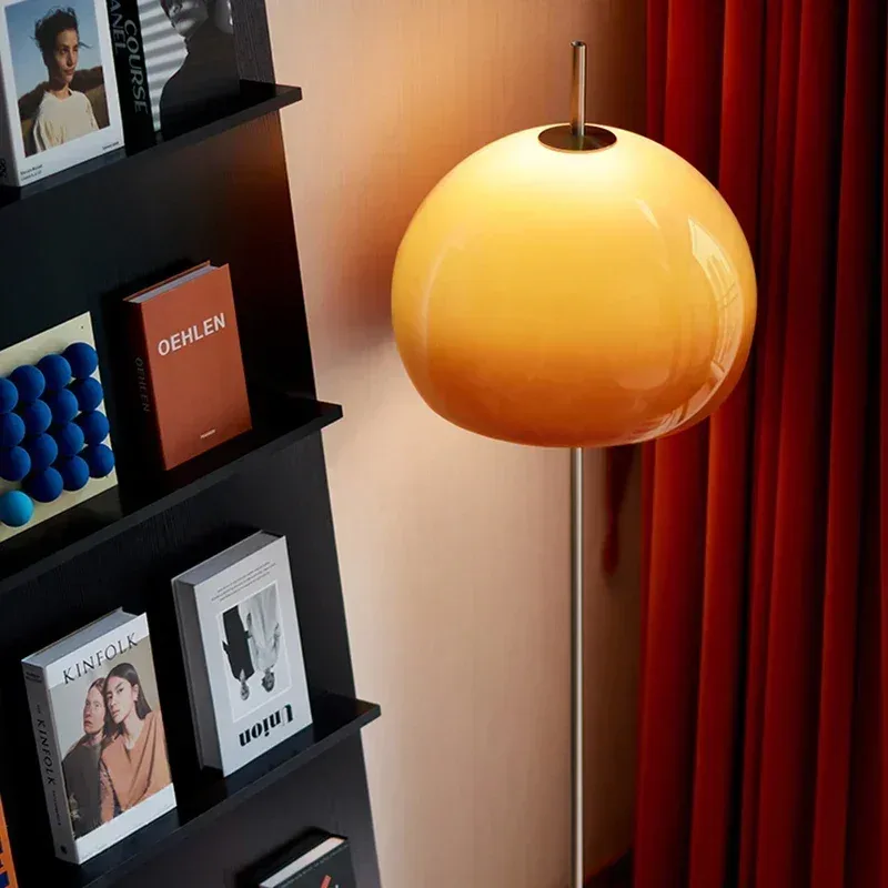 Lampadaire Bauhaus vintage en verre dégradé orange - Design champignon - Image 3