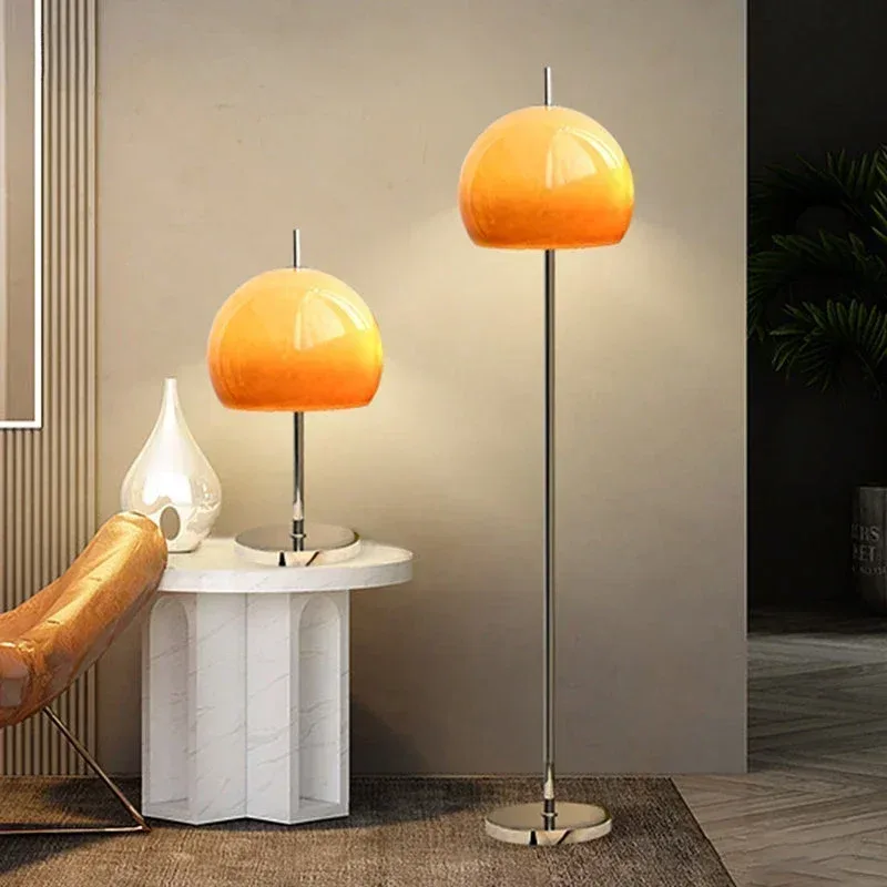 Lampadaire Bauhaus vintage en verre dégradé orange - Design champignon - Image 2