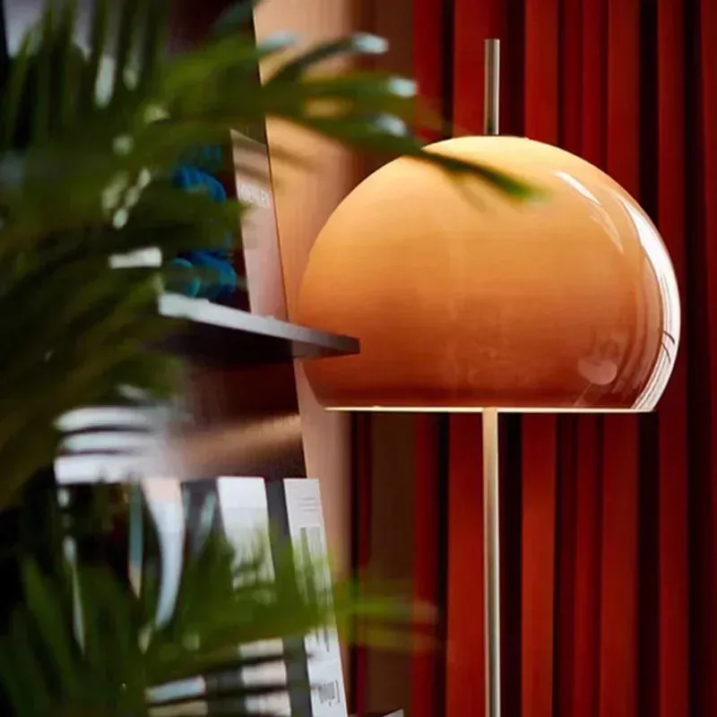 Lampadaire Bauhaus vintage en verre dégradé orange - Design champignon - Image 5