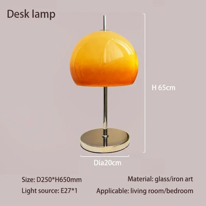 Lampadaire Bauhaus vintage en verre dégradé orange - Design champignon - Image 6