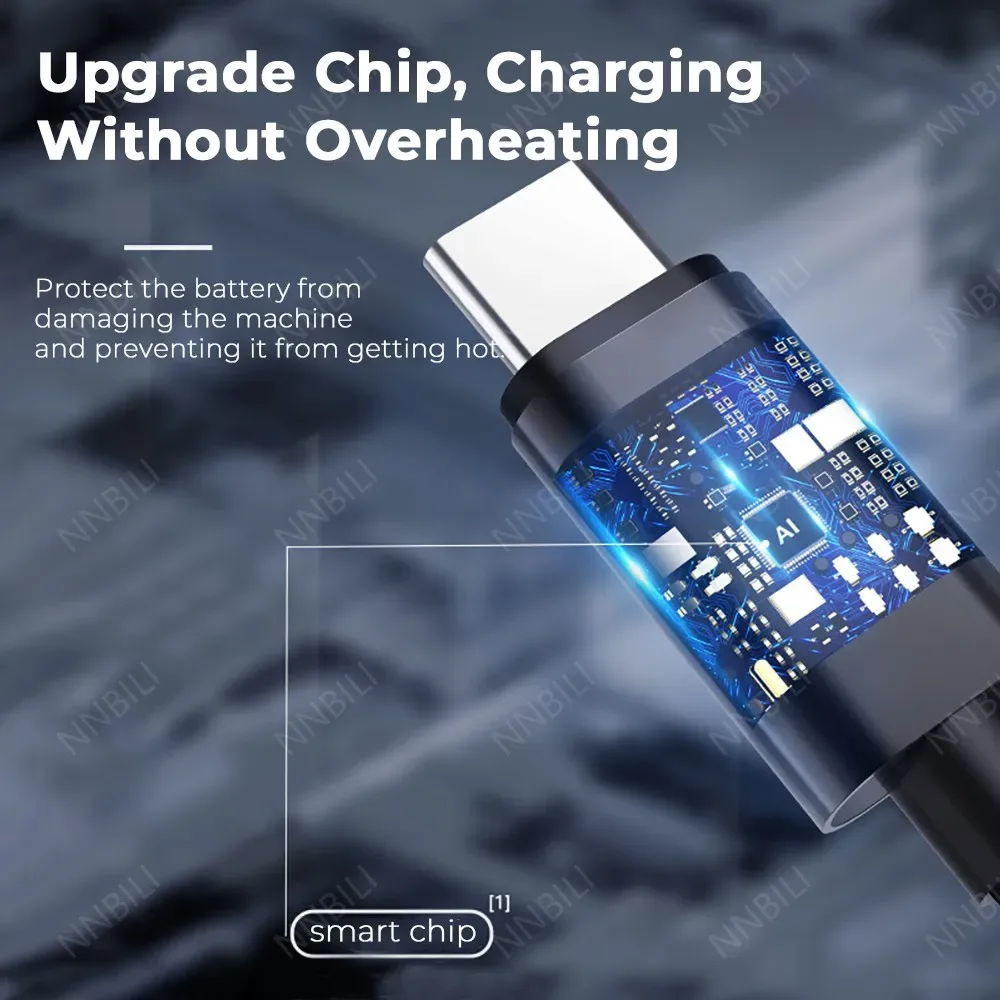 Câble USB Type-C NNBILI 120W/66W 6A en nylon tressé - Charge rapide pour Samsung, Huawei et Honor - Image 4