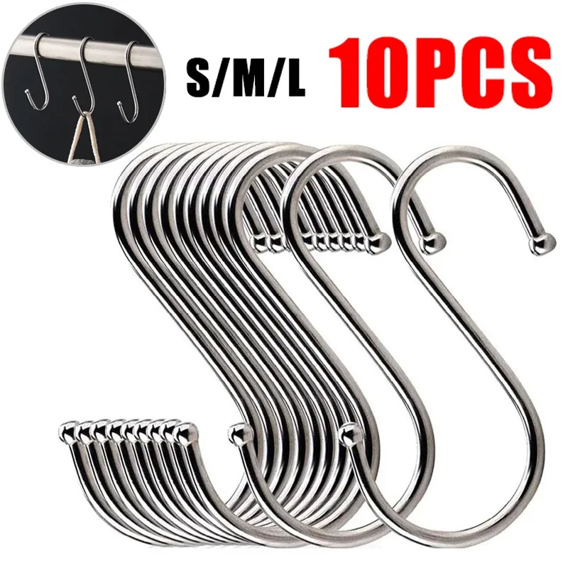 Crochets en S en acier inoxydable (Lot de 3 ou 10 pièces) - Image 1