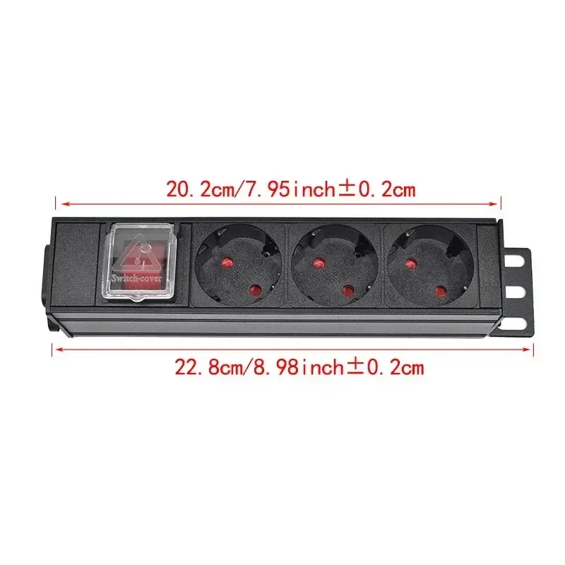 PDU - Unité de Distribution d'Énergie Rackable, Prises Schuko, Boîtier en Alliage d'Aluminium, Entrée IEC C14 8
