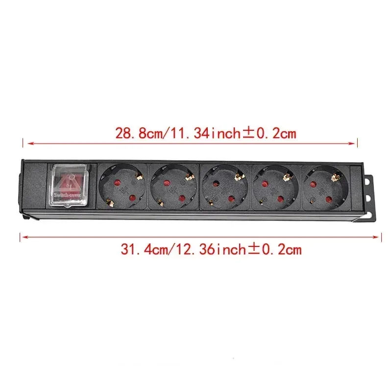 PDU - Unité de Distribution d'Énergie Rackable, Prises Schuko, Boîtier en Alliage d'Aluminium, Entrée IEC C14 9