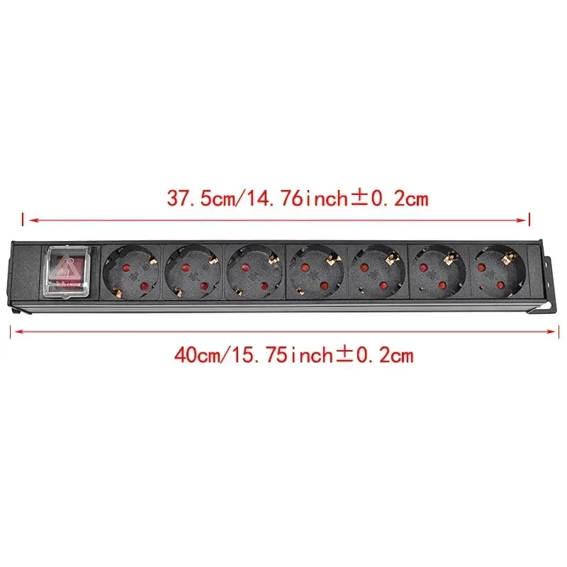 PDU - Unité de Distribution d'Énergie Rackable, Prises Schuko, Boîtier en Alliage d'Aluminium, Entrée IEC C14 12