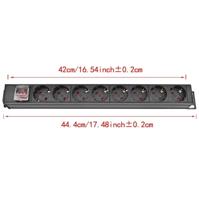 PDU - Unité de Distribution d'Énergie Rackable, Prises Schuko, Boîtier en Alliage d'Aluminium, Entrée IEC C14 11