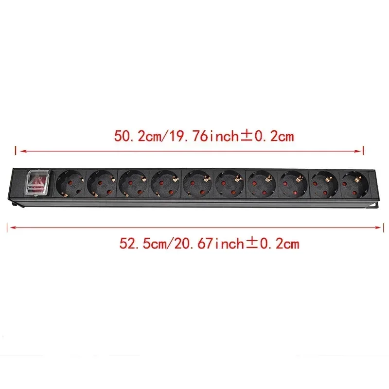 PDU - Unité de Distribution d'Énergie Rackable, Prises Schuko, Boîtier en Alliage d'Aluminium, Entrée IEC C14 16