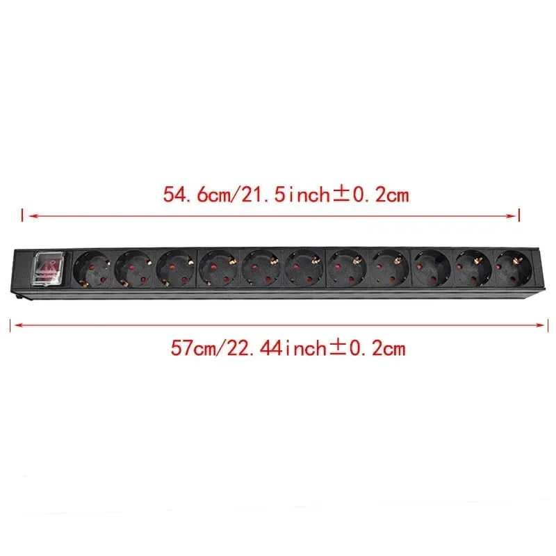 PDU - Unité de Distribution d'Énergie Rackable, Prises Schuko, Boîtier en Alliage d'Aluminium, Entrée IEC C14 15