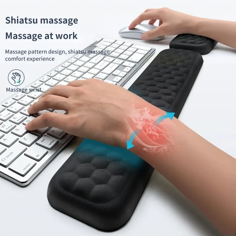 Repose-poignets ergonomique massant en mousse à mémoire de forme pour clavier et souris - Image 2