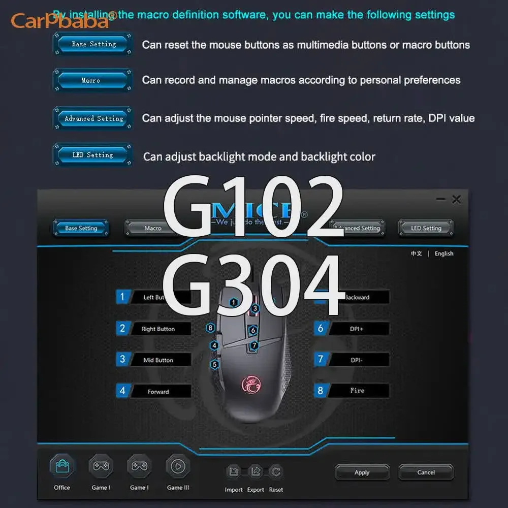 Souris de jeu filaire programmable Chiji P0T91 - 7200 DPI - Image 3